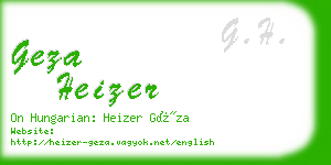 geza heizer business card